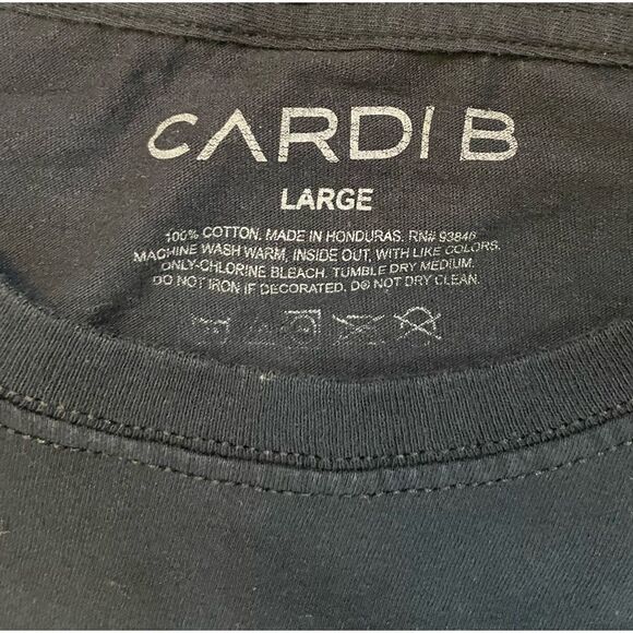 Cardi B Graphic T-Shirt Men Large Black Short Sleeve Music - Picture 4 of 5